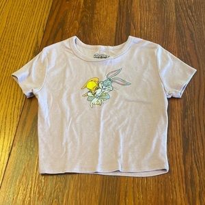 Looney Tunes Dusty Pink Lola and Bugs Crop Top XS